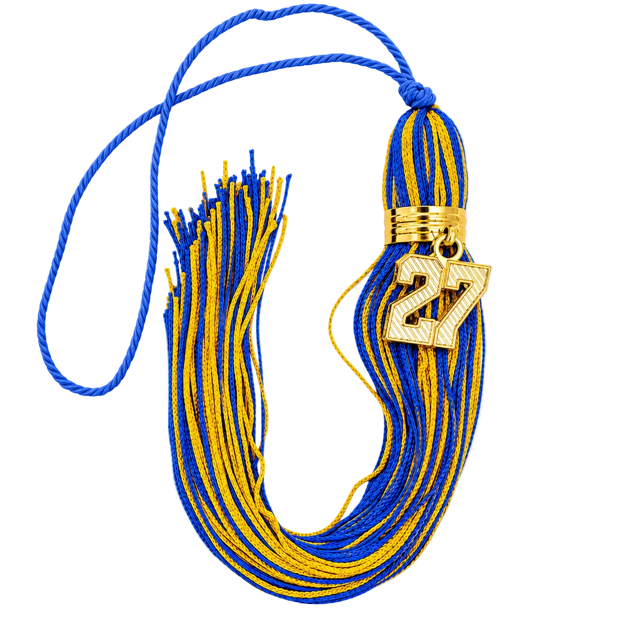 Royal Blue and Yellow Gold - Jumbo Varsity Tassel
