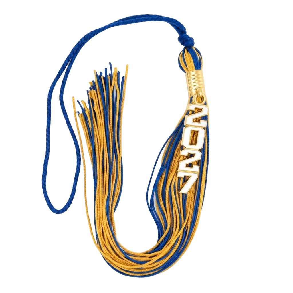 Royal Blue and Yellow Gold - Stacked Tassel