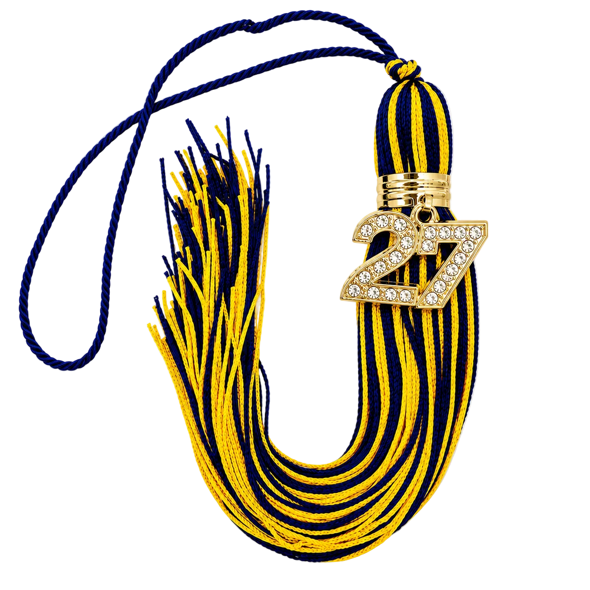 Navy and Yellow Gold - Jumbo Bling Tassel