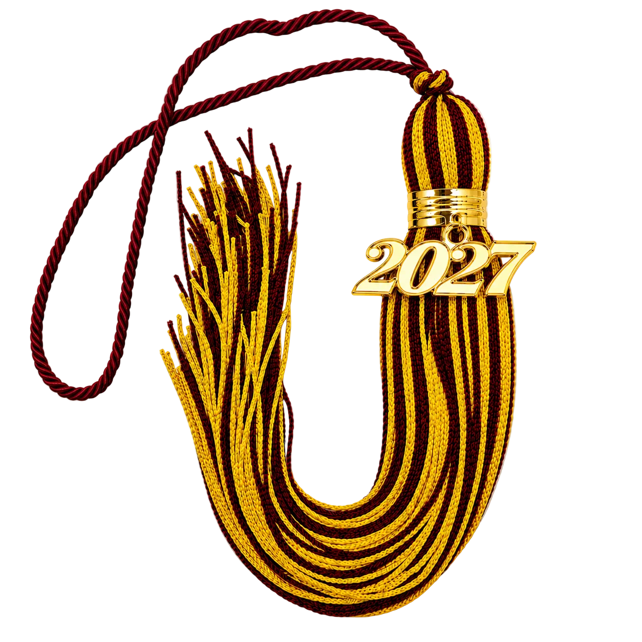 Maroon and Yellow Gold - Jumbo Tassel