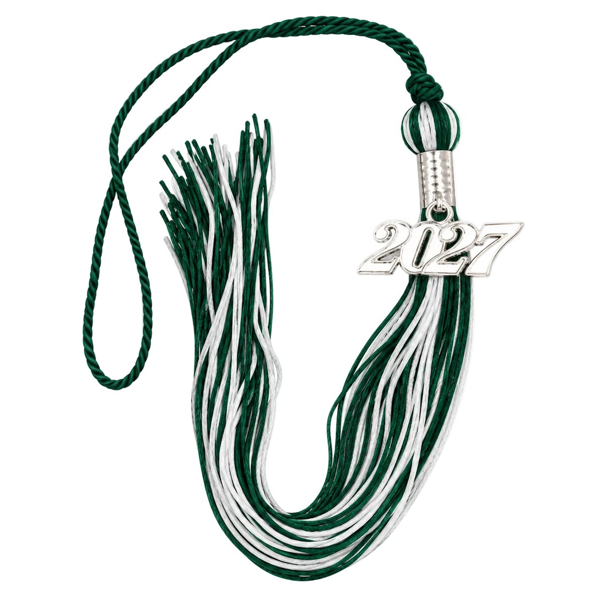 Forest Green and White - Souvenir Tassel
