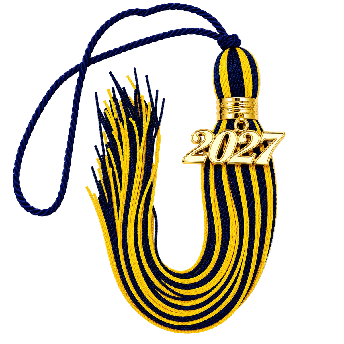 Navy and Yellow Gold - Jumbo Souvenir Tassel