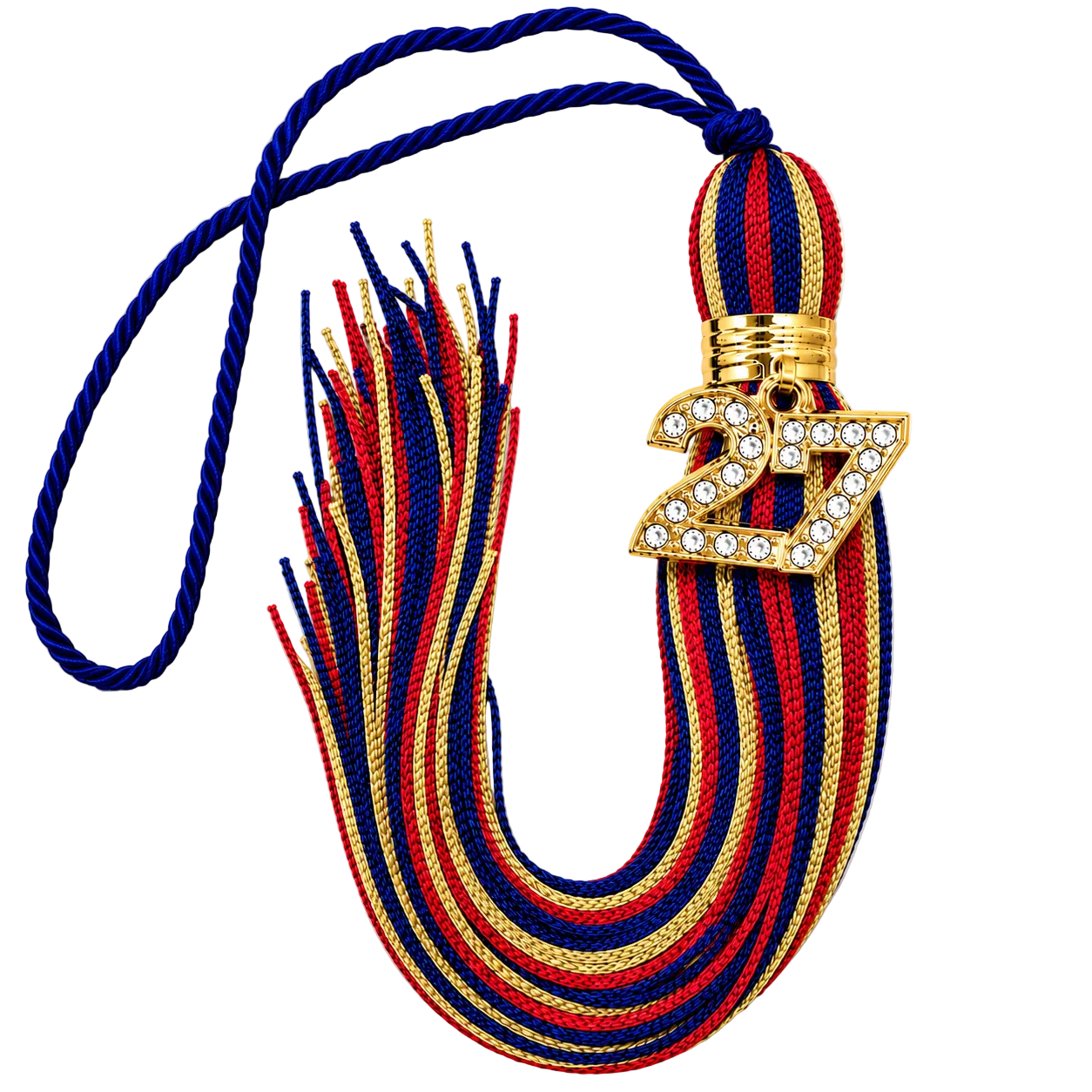 Navy, Cardinal and Old Gold - Jumbo Bling Tassel