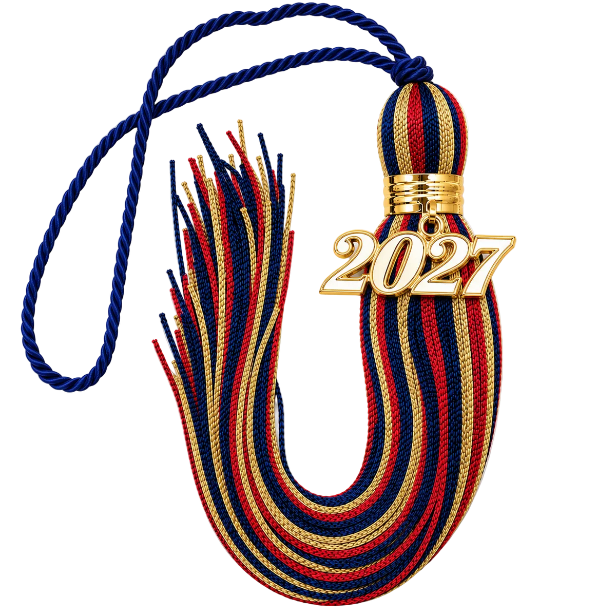 Navy, Cardinal and Old Gold - Jumbo Tassel