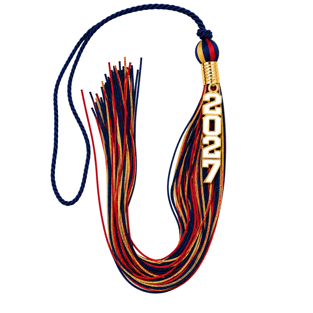 Navy, Cardinal and Old Gold - Stacked Souvenir Tassel