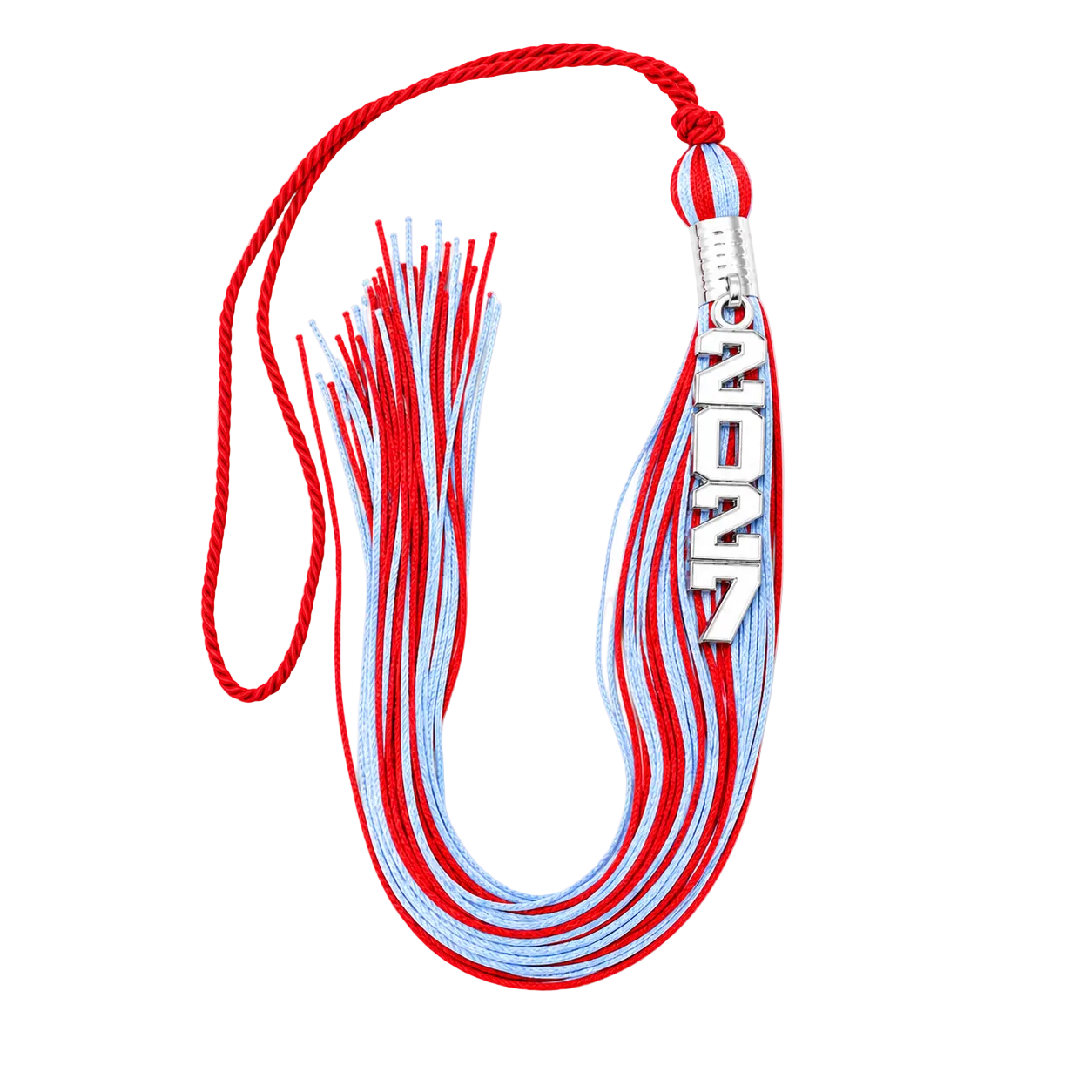 Red and Columbia Blue - Stacked Souvenir Tassel