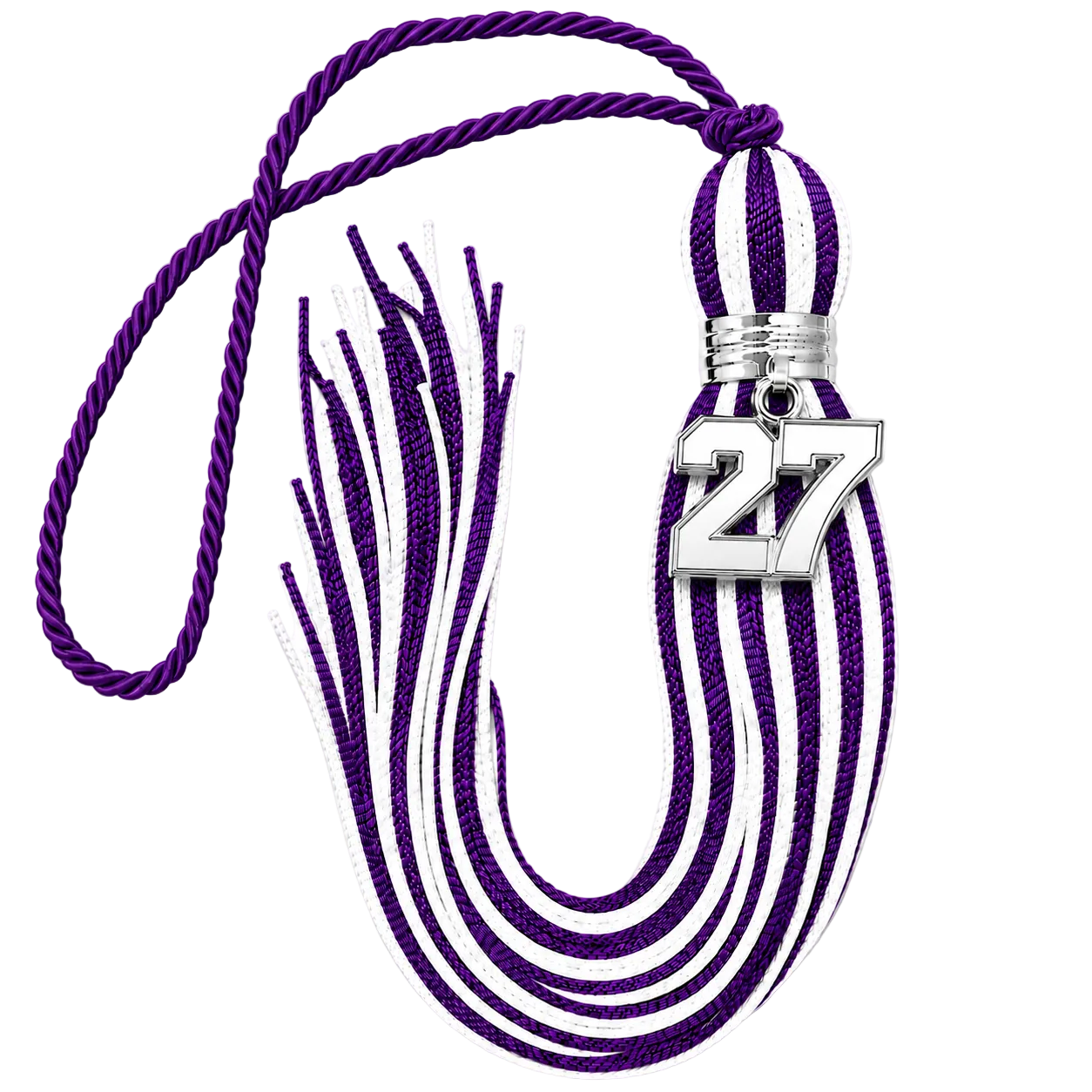 Purple and White - Jumbo Varsity Tassel