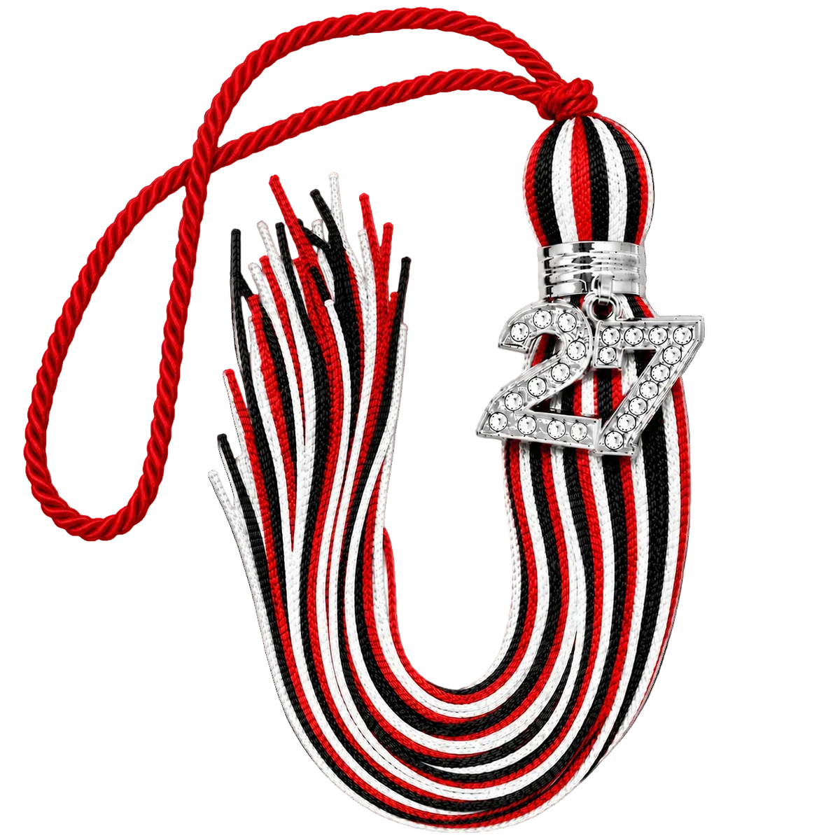 Red, White and Black - Jumbo Bling Tassel