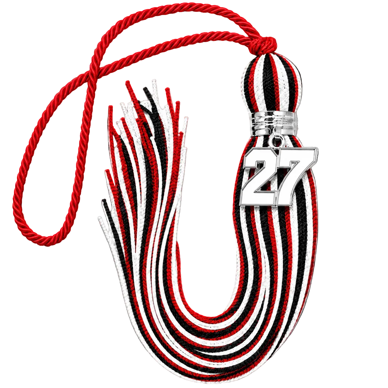 Red, White and Black - Jumbo Varsity Tassel