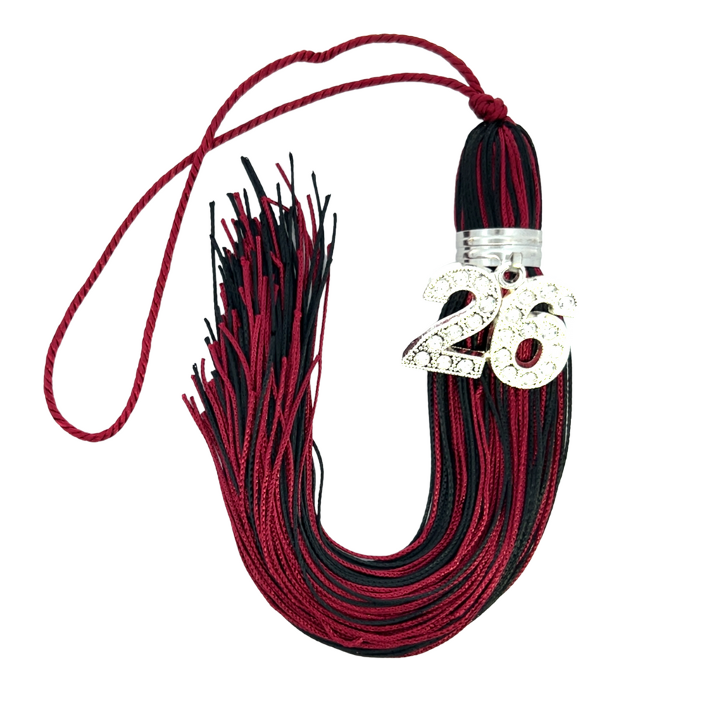 Maroon and Black - Jumbo Bling Tassel