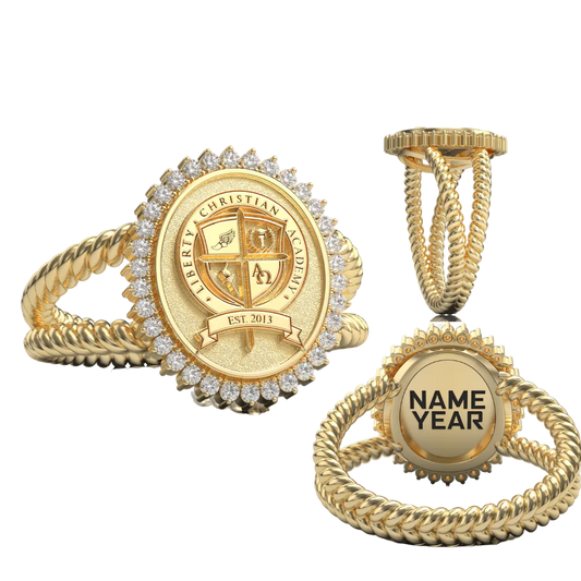 Liberty Christian School - Legacy Starburst Rope Class Ring