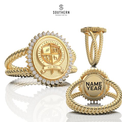 Liberty Christian School - Legacy Starburst Rope Class Ring