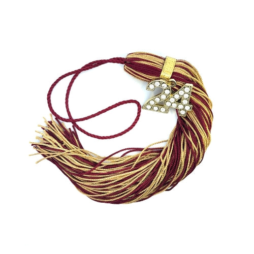 Jumbo Gold Bling Tassel - Maroon and old Gold