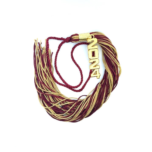 Stacked Gold Souvenir Tassel - Maroon and Old Gold