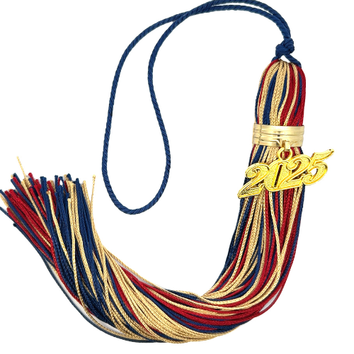 Jumbo Tassel - Navy, Cardinal and Vegas Gold