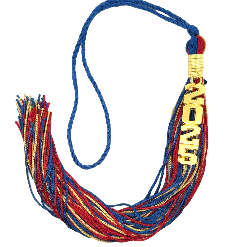 Stacked Gold Souvenir Tassel - Navy, Cardinal and Vegas Gold