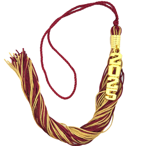 Stacked Gold Souvenir Tassel - Maroon and Old Gold