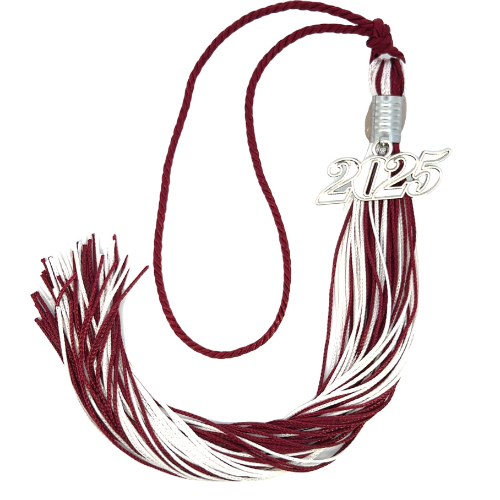 Souvenir Tassel - Maroon and White