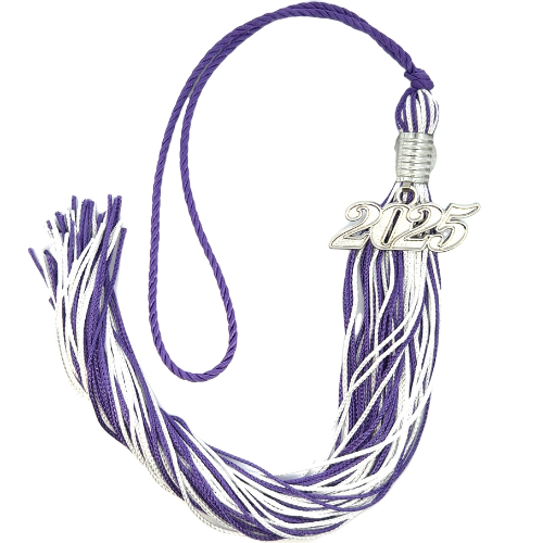 Souvenir Tassel - Purple and White