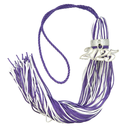 Jumbo Tassel - Purple and White