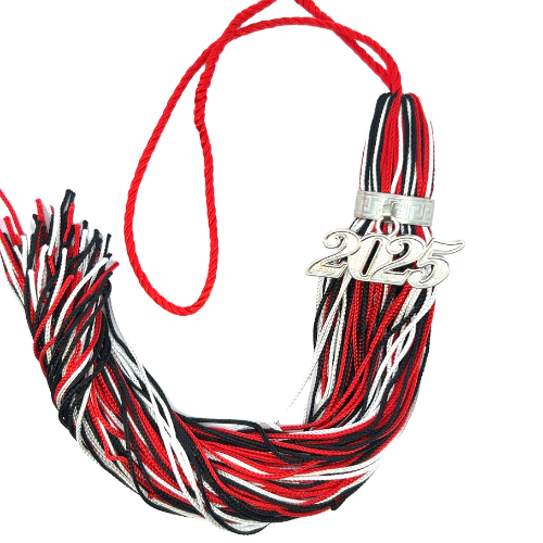 Jumbo Tassel - Red, White and Black