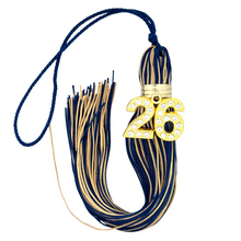 Load image into Gallery viewer, Navy and Old Gold - Jumbo Bling Tassel
