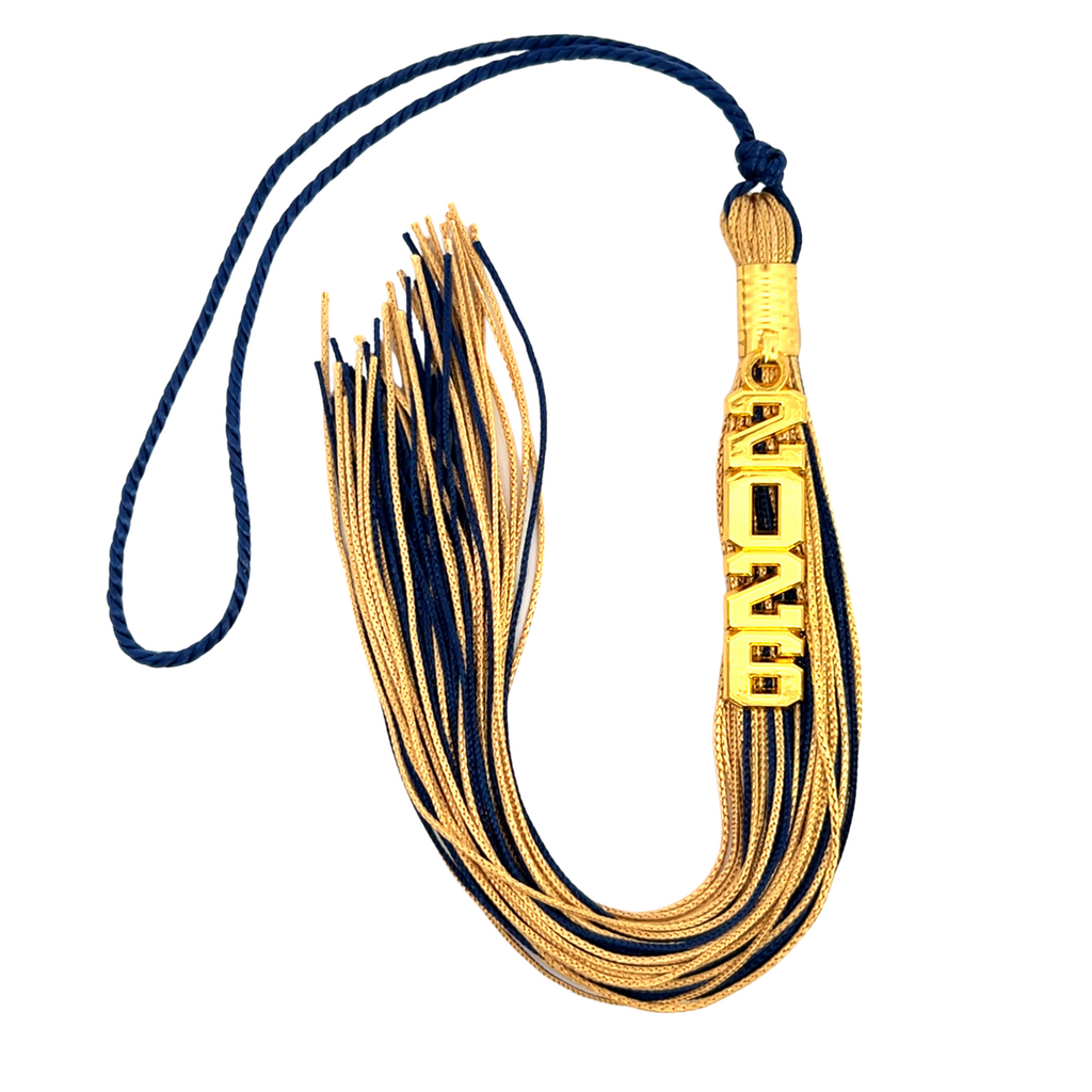 Navy and Old Gold - Stacked Souvenir Tassel