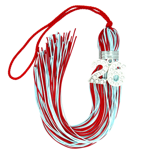 Red and Columbia Blue - Jumbo Bling Tassel