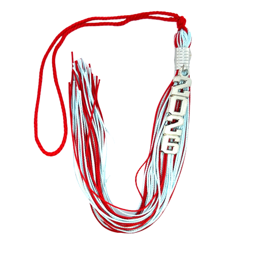 Red and Columbia Blue - Stacked Souvenir Tassel