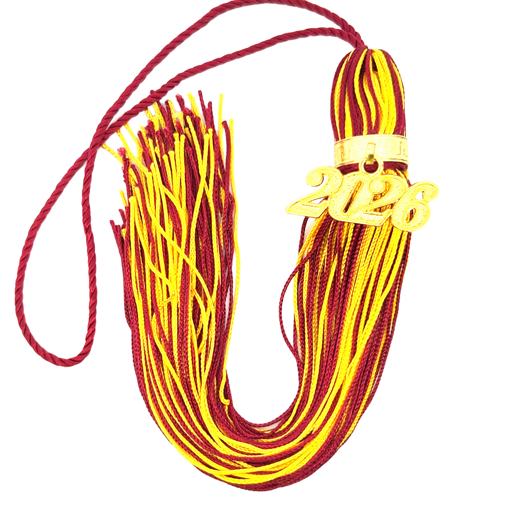 Maroon and Yellow Gold - Jumbo Tassel