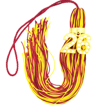 Load image into Gallery viewer, Maroon and Yellow Gold - Jumbo Bling Tassel
