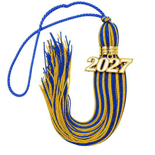 Royal Blue and Yellow Gold - Jumbo Souvenir Tassel