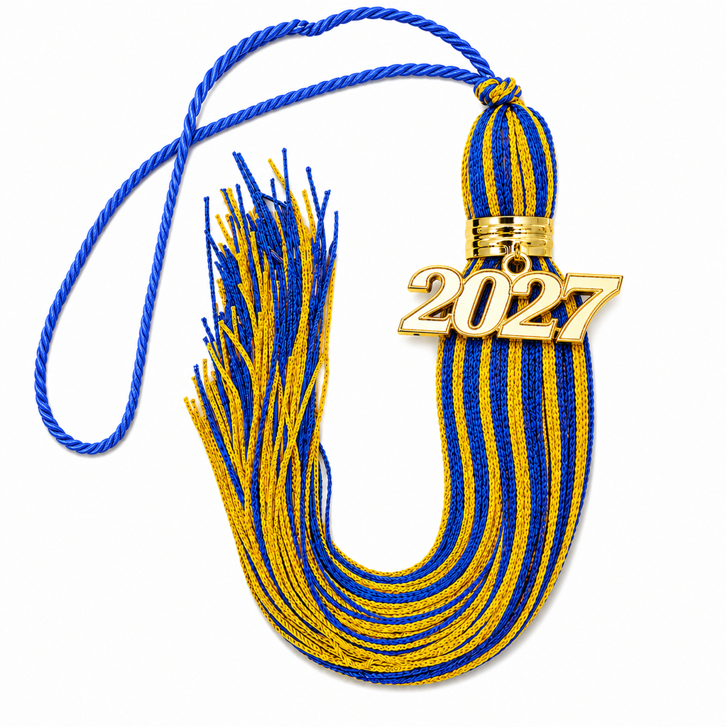 Royal Blue and Yellow Gold - Jumbo Souvenir Tassel