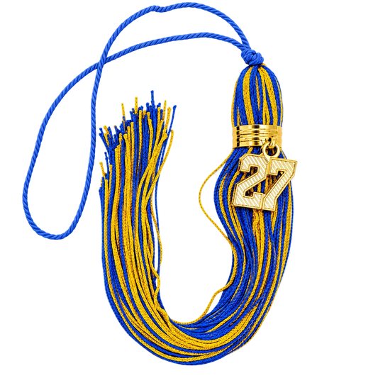 Royal Blue and Yellow Gold - Jumbo Varsity Tassel