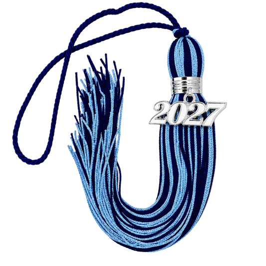 Navy Blue and Columbia Blue -  Jumbo Souvenir Tassel