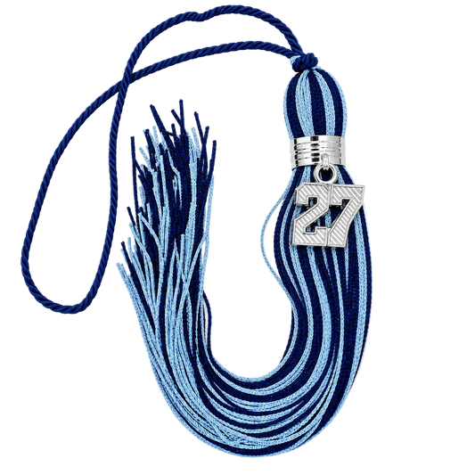 Navy Blue and Columbia Blue -  Jumbo Varsity Tassel