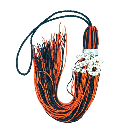 Black and Orange - Jumbo Bling Tassel