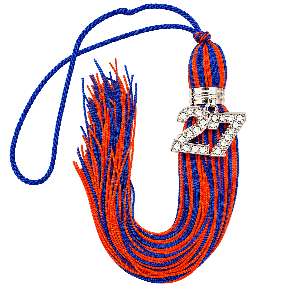 Blue and Orange - Jumbo Bling Tassel