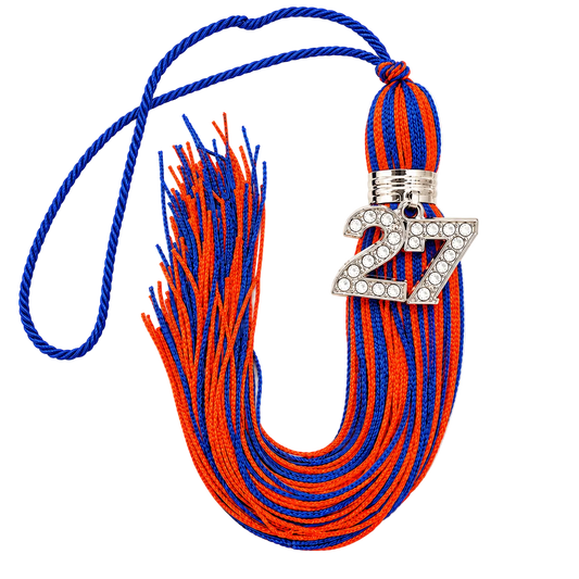 Blue and Orange - Jumbo Bling Tassel