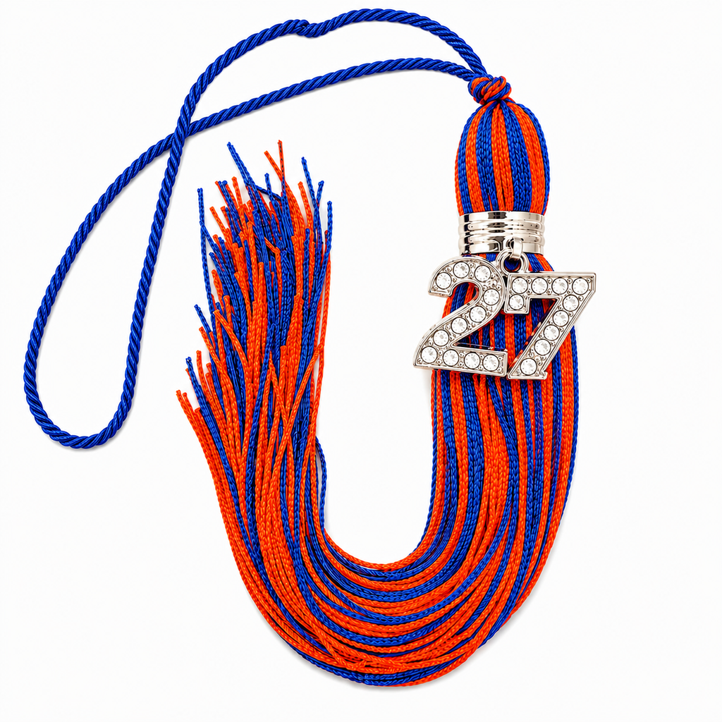 Blue and Orange - Jumbo Bling Tassel