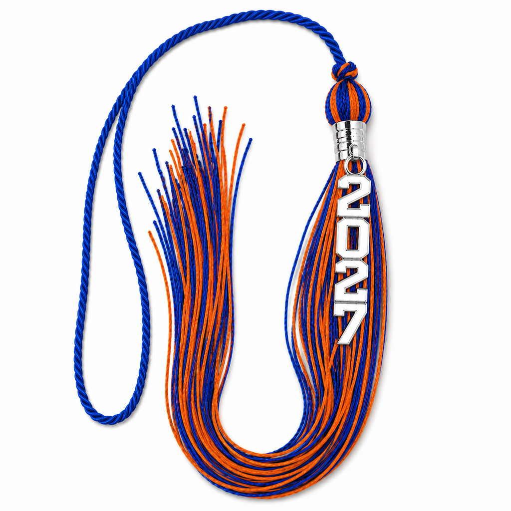 Blue and Orange - Stacked Tassel