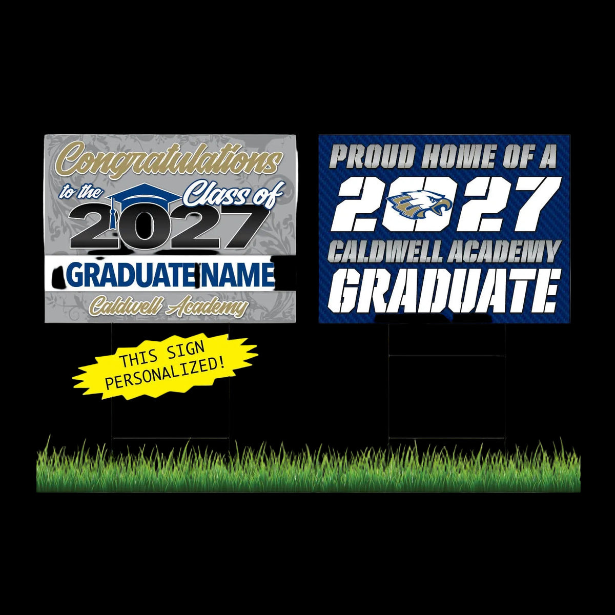 Caldwell Academy Personalized Yard Sign Combo