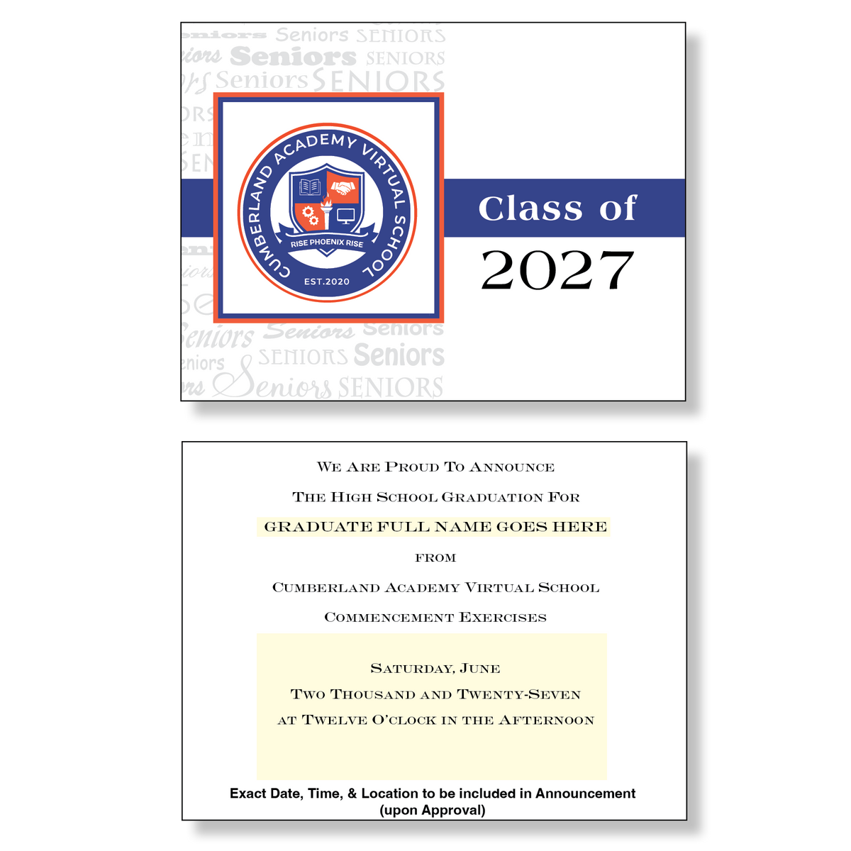 Cumberland Virtual Academy Package of 10 Announcements