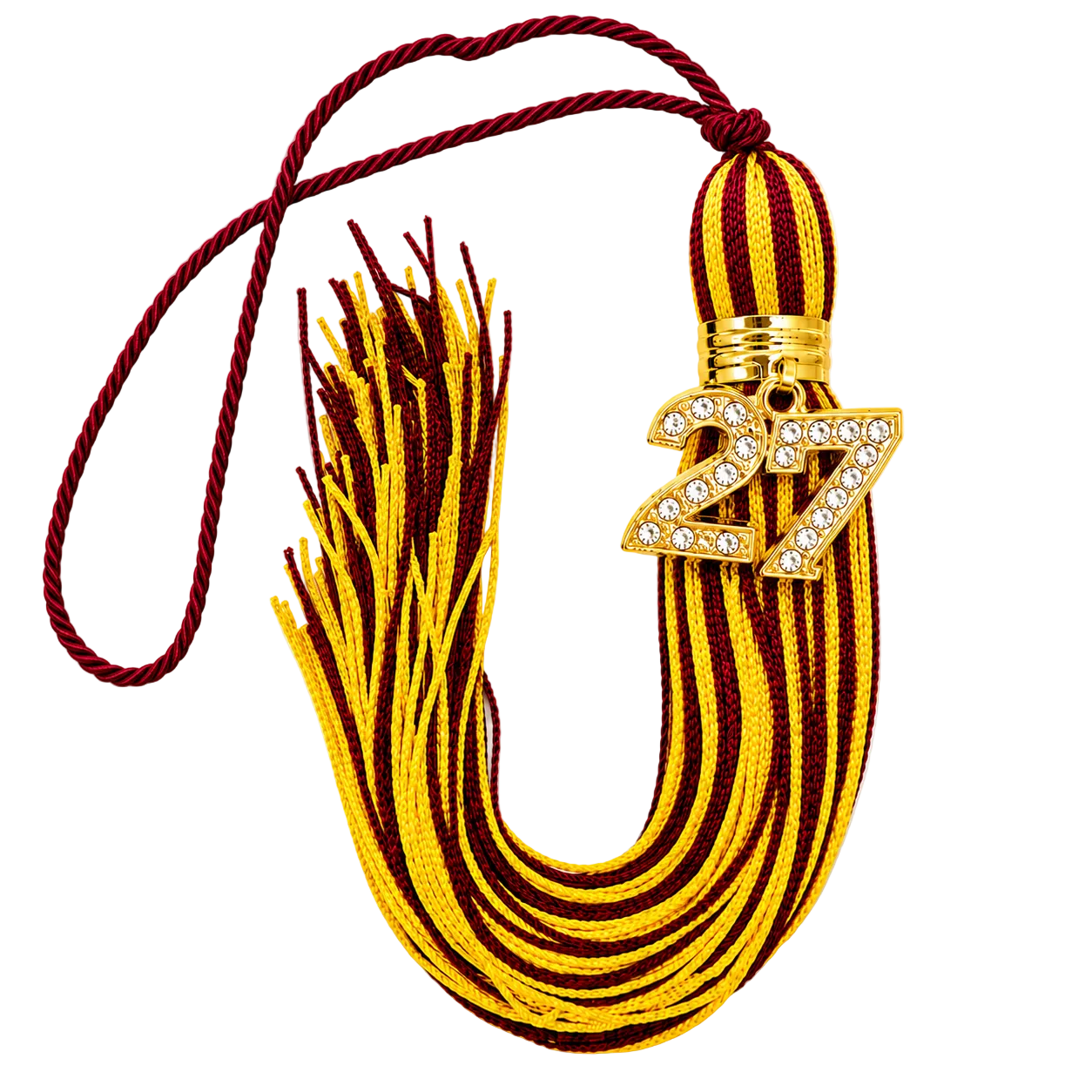Maroon and Yellow Gold - Jumbo Bling Tassel