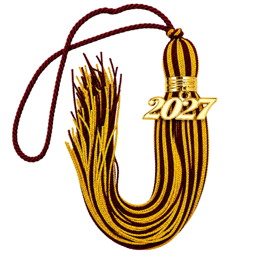 Maroon and Yellow Gold - Jumbo Tassel