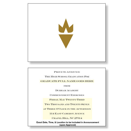 Durham Academy Package of 10 Announcements