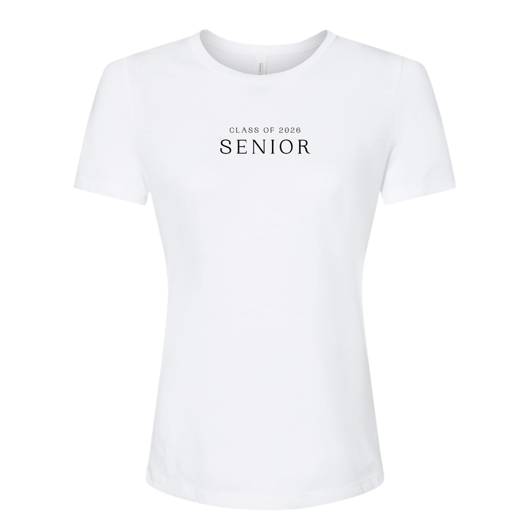 Fitted Class of 2026 Senior Tee – White