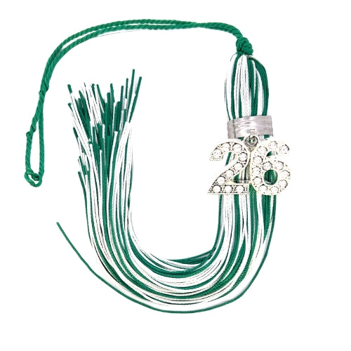 Green and White - Jumbo Bling Tassel