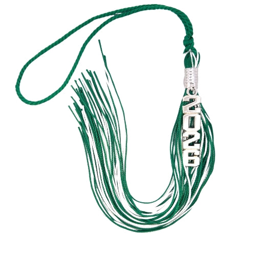 Green and White - Stacked Tassel