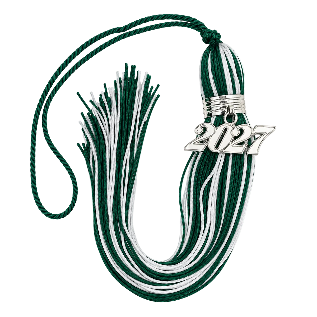 Forest Green and White - Jumbo Tassel